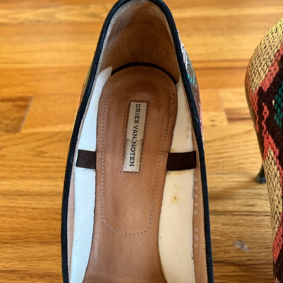 DRIES VAN NOTEN Snakeskin Multicolor Pump Heels 38.5 - Picture 3 of 8
